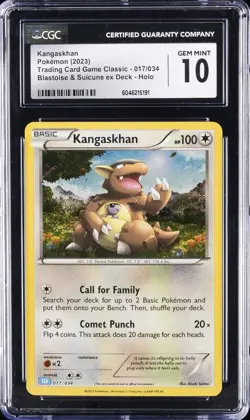 2023 POKEMON TRADING CARD GAME CLASSIC #017/034 KANGASKHAN CGC 10 GEM MINT - Image 1