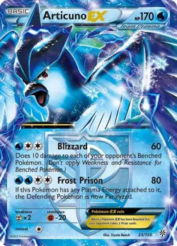 Articuno EX - 25/135 - Pokemon Plasma Storm Black & White Ultra Rare Card LP - Image 1