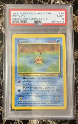 2000 POKEMON PROMO BLACK STAR POKEMON LEAGUE #20 PSYDUCK PSA 9 - Image 1