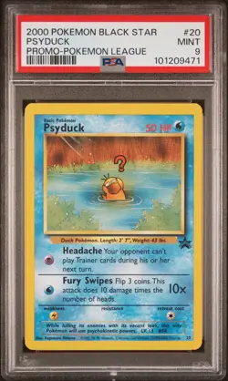 PSA 9 2000 Psyduck 20 Black Star Promo League Pokemon Card - Mint! - Image 1