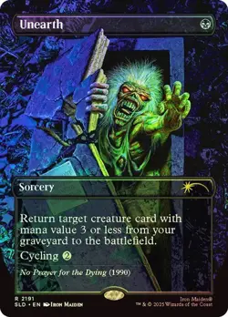 MTG - Unearth - Rainbow Foil - Iron Maiden Secret Lair - Magic the Gathering - Image 1