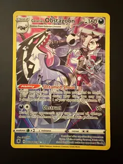 Pokemon Galarian Obstagoon TG10/TG30 Trainer Gallery Holo NM - Image 3