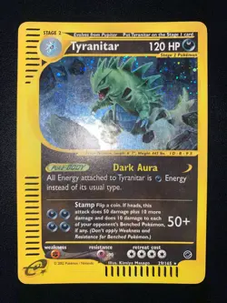 POKEMON TYRANITAR HOLO RARE 29/165 EXPEDITION ENGLISH EX - Image 2