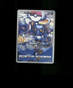 FAN-ART READ DESCRIPTION BELOW HOLO Croagunk Card Croagunk Pokemon Card p1 - Image 1