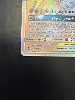 Pokemon Card Moltres & Zapdos & Articuno GX 69/68 Hidden Fates Secret Rare NM - Image 5