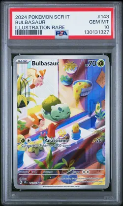 Pokemon PSA 10 Bulbasaur #143 SCR IT Illustration Rare 2024 Italiano - Image 2