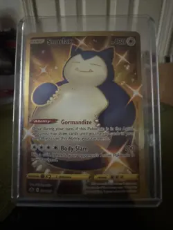 Pokemon Near Mint Gold Snorlax 224/198 Sword & Shield Chilling Reign Holo NM - Image 1