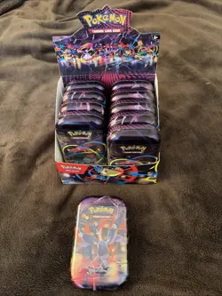 Pokemon TCG Mega Evolution Scarlet & Violet Mini Tin Display 7 Tins Factory New - Image 1