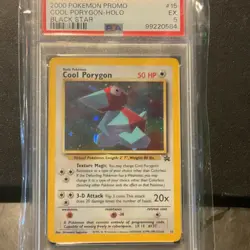 Pokemon TCG 2000 Cool Porygon 15/53 Wotc Promo Holo Black Star PSA 5 - Image 1