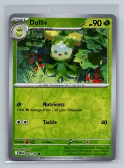 Dolliv Reverse Holofoil Common SV10: Destined Rivals DRI Grass 022/182 Pokemon C - Image 1