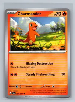 Charmander Normal Common SV: Paldean Fates PAF Fire 007/091 Pokemon Card TCG - Image 1
