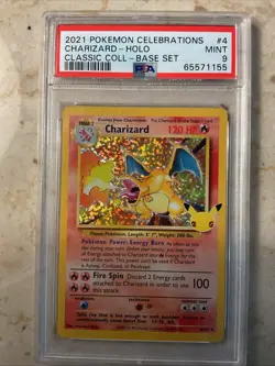 2021 Pokemon Celebrations Charizard #4 HOLO Classic Collection - PSA 9 - Image 1