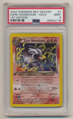 PSA 9 Pokemon Neo Destiny 1st Edition Holo Rare Dark Houndoom 7/105 MINT! - Image 1