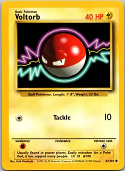 Voltorb Base Set #067/102 Pokemon Non Holo NM/LP - Image 1