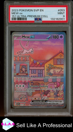 MEW EX 151 ULTRA-PREMIUM COLL POKEMON SVP EN-SV BLACK STAR PROMO 2023 053 PSA 9 - Image 1