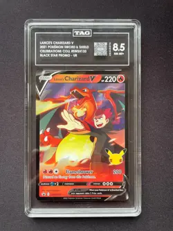 Lance's Charizard V SWSH133 Celebrations Promo Pokemon Card TAG 8.5 - Image 1