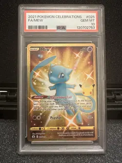 2021 Pokemon Celebrations Mew #025/025 Secret Rare Holo Full Art PSA 10 - Image 1