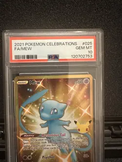 2021 Pokemon Celebrations Mew #025/025 Secret Rare Holo Full Art PSA 10 - Image 3