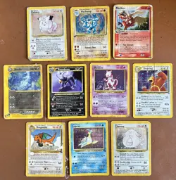 10 HP/Damaged Early Bulk Job Lot of Pokemon Cards Incl. WOTC Vintage Base Set - Image 1