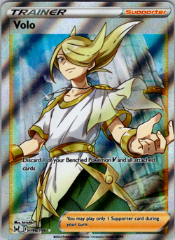 Volo 196/196 Full Art Ultra Rare Sword & Shield Lost Origin Pokemon NM 2022 - Image 1