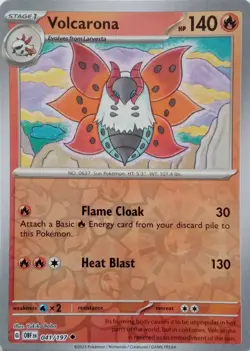 VOLCARONA - REVERSE HOLO - OBSIDIAN FLAMES - POKEMON CARD - 041/197 - Image 1