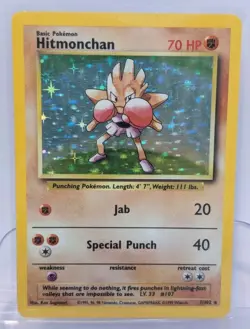 Hitmonchan - 7/102 - Holo Rare - Unlimited Edition WOTC Pokemon Base Set - Image 1