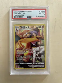 2022 Pokemon SWSH FA/CHARIZARD LOST ORIGIN TG03/TG30 Psa 8 - Image 1