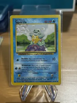 Pokemon TCG Squirtle Base Set 63/102 Card Regular Common - Image 1