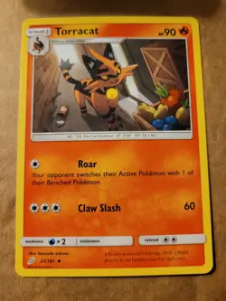 Pokemon TCG Torracat Sun & Moon - English Team Up 21/181 Regular Uncommon NM/LP - Image 1