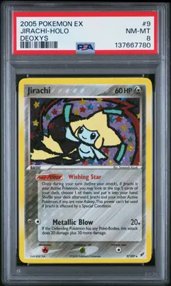 2005 POKEMON EX DEOXYS #9 JIRACHI-HOLO PSA 8 - Image 1