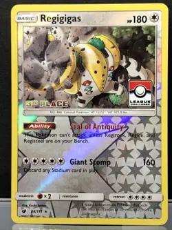 Regigigas 84/111 Crimson Invasion League Challenge Promo 3rd Place LP Pokemon - Image 2