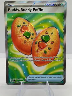 Pokemon TCG Mega Evolution Buddy Buddy Poffin 167/132 Full Art Trainer NM - Image 1