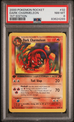 2000 Team Rocket #32 Dark Charmeleon PSA 8 NM Mint 1st Edition Pokemon - Image 1