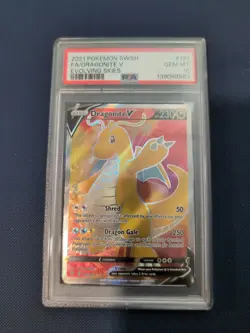 Pokemon TCG Dragonite v Evolving Skies Holo Full Art Card 191/203 PSA 10 - Image 1