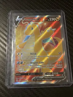 Pokemon TCG Dragonite v Evolving Skies Holo Ultra Rare Full Art Card 191/203 NM - Image 1