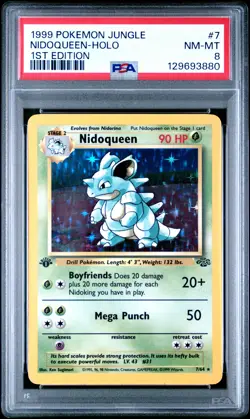 1999 Pokemon Jungle 1st Edition Nidoqueen-Holo 8 PSA #7 - Image 1