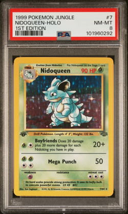 1999 POKEMON JUNGLE #7 NIDOQUEEN-HOLO 1ST EDITION PSA 8 - Image 1