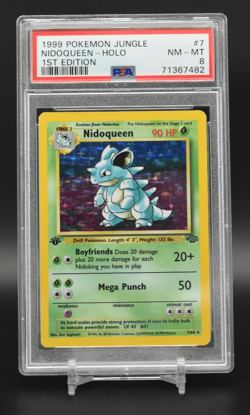 1999 POKEMON JUNGLE 1ST EDITION #7 NIDOQUEEN-HOLO PSA 8 - Image 1