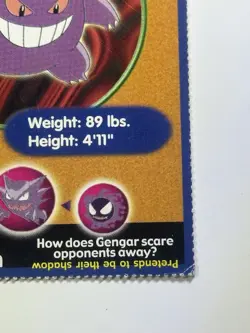 Gengar #94 Burger King PokeTrivia Pokemon Card Perforated - Image 4