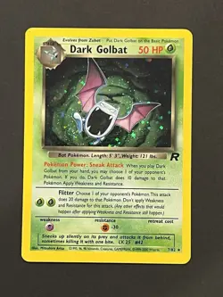 2000 Dark Golbat Holo Rare 7/82 Pokemon Team Rocket Unlimited Card WOTC LP - Image 1