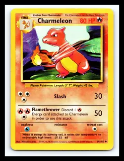 💥 Charmeleon 24/102 Base Set Pokemon 1999 WOTC TCG Vintage Card Rare - Image 1