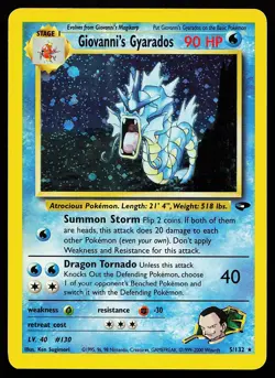 Giovanni's Gyarados 5/132 Holo Rare Gym Challenge Pokemon Card - Image 1