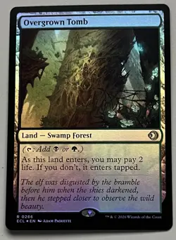 MTG Lorwyn Eclipsed Overgrown Tomb Land - Swamp Forest RARE FOIL #0266 - Image 1