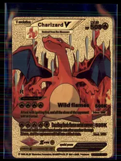 FAKE GOLD Custom Pokemon Charizard V Vinyl NM Custom Art Z Move - Image 1
