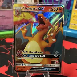 Pokemon Charizard GX 9/68 Hidden Fates Ultra Rare Holo GX 250 HP 300 Atk - Image 1