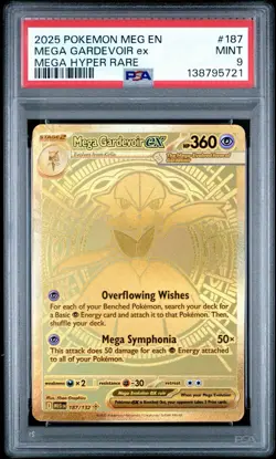 2025 POKEMON MEG EN-MEGA EVOLUTION MEGA HYPER RARE #187 MEGA GARDEVOIR EX PSA 9 - Image 1