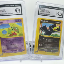 Skyridge Lot Murkrow #79 & Natu #80 CGC 9.5 Mint+ Pokemon TCG - Image 1