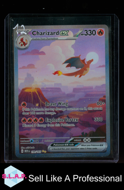 CHARIZARD EX POKEMON 199/165 2023 MEW HOLO SECRET RARE ENGLISH - Image 1