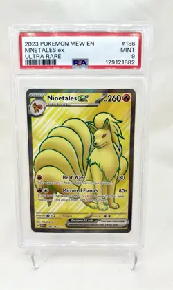 2023 Pokemon 151 Ninetales ex 186/165 Full Art Ultra Rare PSA 9 MINT - SV151 - Image 1