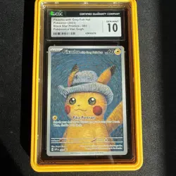 2023 POKEMON SVP EN-SV BLACK STAR PROMO 085 PIKACHU WITH GREY FELT HAT CGC/PSA10 - Image 1
